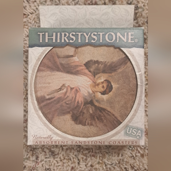 Thirstystone Guardian Angel Sandstone Coasters - Picture 1 of 4